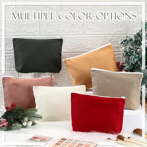 Reginary 10 Pcs Canvas Makeup Bags Bulk Blank Cosmetic Bags,Macaron Color - color: Macaron