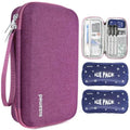 suzamed Insulin Cooler Travel Case, 2x150g Ice Pack TSA Approved, Burgundy - color: Burgundy