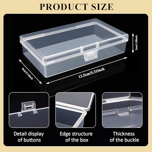 8 Pieces Craft Organizer Box with Lids, Plastic Clear Storage Container Case for Beads, Jewerly, Nail, Buttons, Pins (5.31 x 3.14 x 1.18 Inch) - size: 5.31 x 3.14 x 1.18 Inch