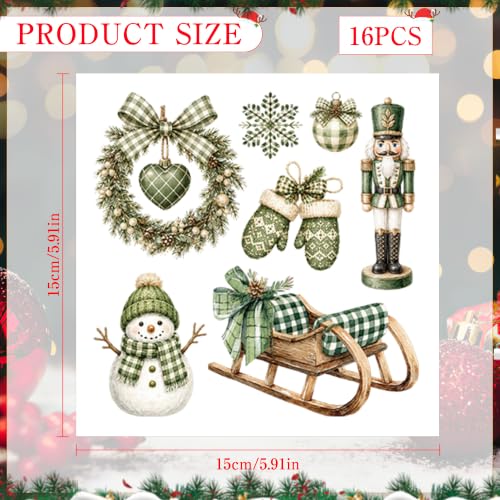 Christmas Rub on Transfers for Crafts, Farmhouse Transfer Furniture Decals - style: Country Rustic