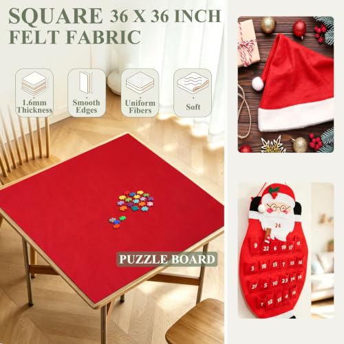 Red Felt Fabric 36" X 36"(1 Square Yard) 1.6mm Thick Soft Felt Sheet - color: Red