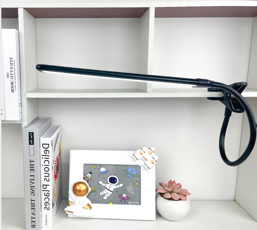 Black LED Easel Lamp Clip-On Art Light for Artists - 3 Colour Modes, 10-Level Dimmable Eye-Care Desk Lamp, Flexible 360° Gooseneck, USB Powered for Painting, Drawing, Headboards, Drafting Tables - color: Black