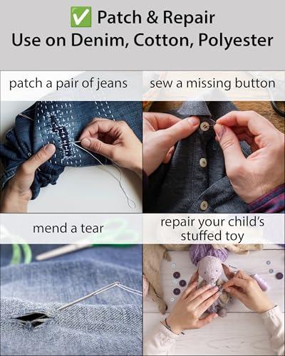 Vellostar Mini Hand Sewing Kit for Adults, Small Travel Case, 18 Threads - color: Mini Black