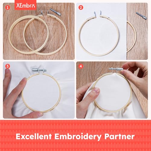 XEmbro 9 Pieces Embroidery Hoops, 3 Inch Small Embroidery Hoop - style: 3 Inch