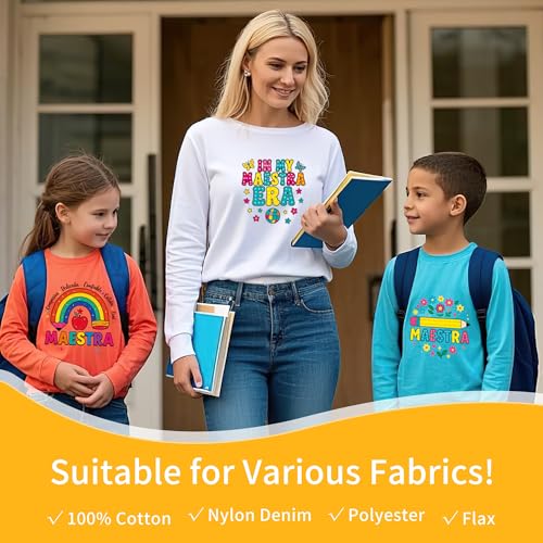 Spanish Teacher DTF Transfers Ready to Press, Iron on Decals for T-Shirts - color: Teacher930