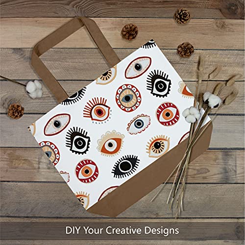 TOPDesign 1-Pack Super Strong Large 12oz Cotton Canvas Tote Bag, Reusable Grocery Shopping Cloth Bag, Fashionable Two-Tone Tote for Crafts, DIY Your Creative Designs - color: Brown/White