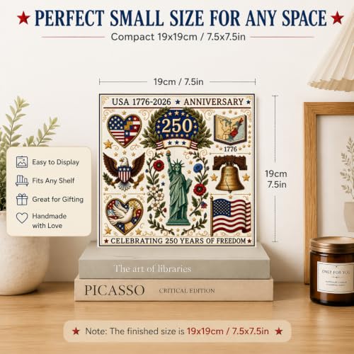 Patriotic Liberty Stamped Cross Stitch Kits, DIY Embroidery for Beginners