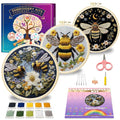 Huacan Embroidery Kit for Adults Beginners with 3 Hoops & Gift Box - color: Bees