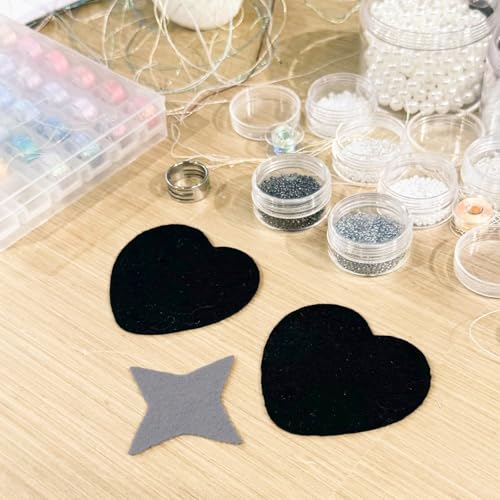 30Pcs Stiff Felt Sheets, 1mm Thick Felt Fabric Squares for Sewing & DIY - color: Black, White, Gray