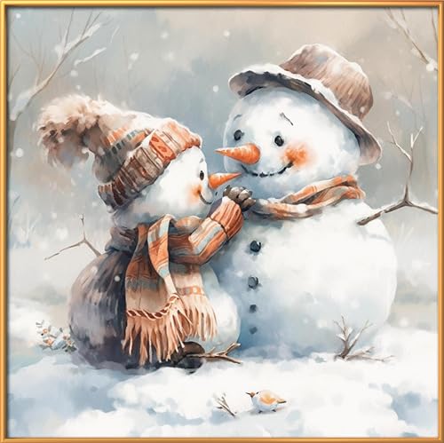 Leczany Cross Stitch Stamped Kits for Beginners Adults Patterns Craft Kit Needlepoint Full Range of Embroidery Starter Kits DIY 11CT 3 Strands | Snowman 16.5×16.5 inches - color: 11CT Stamped kits,Snowman 16.5×16.5 inches