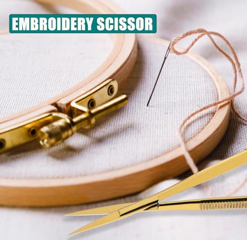 Cross Edge 5 Inch Straight Tip Spring Scissors, Gold - color: Cec-ss-02