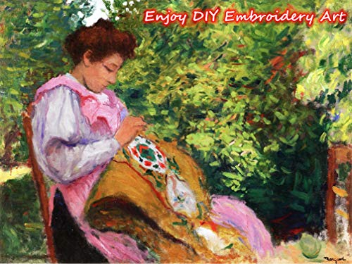 Abillyn Embroidery Starter Kit English Letter D and Flowers Stamped with Printed Pattern Cross Stitch Embroidery Kits (Letter D) - color: Letter D