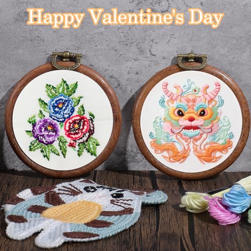 2 Pack Cross Stitch Hoop Imitated Wood Embroidery Frame Embroidery Hoops 3 Inch Round Plastic Embroiderys Hoop for Art Craft Sewing and Hanging Ornaments Decor - size: 3 Inch