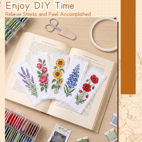 Fuyoooo 50 Pcs Blank Cross Stitch Bookmarks, White Lace Edge - color: White, style: Lace Edge