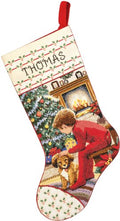 Janlynn Counted Cross Stitch Kit, Waiting for Santa Stocking