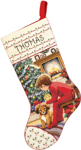 Janlynn Counted Cross Stitch Kit, Waiting for Santa Stocking
