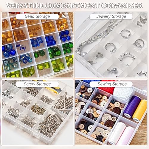 SUTOKAKA 15 Grids Plastic Organizer Storage Box for Jewelry - size: 15