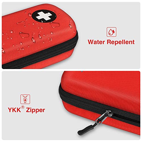 MEDMAX Epipen Medical Carrying Case Hard Shell EVA Travel Organizer Bag - color: Red