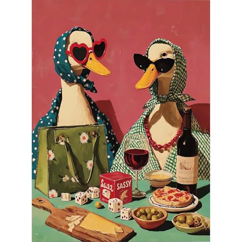 niurenmaoyi Party Duck Stamped Cross Stitch Kits for Beginner,12X16In - color: Cross Stitch Kits for Adults - 0525-3