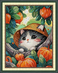 Stitchhaven 14CT Cute Cat Counted Cross Stitch Kit for Beginners, Unprinted Complete DIY Embroidery Set with Pattern & Tools, Premium Aida Cloth & Threads (Little cat) - color: Cat13