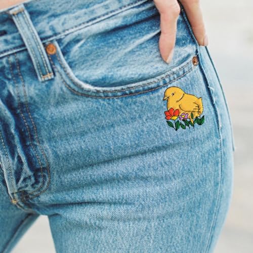 INFUNLY 58pcs Flowers and Chickens Water Soluble Embroidery Patterns Animals Plant Wash Away Stabilizer for Embroidery 4 Sheets Hand Sewing Stabilizers with Printed Rooster Patterns for Hand Crafters - color: Flowers and Chickens