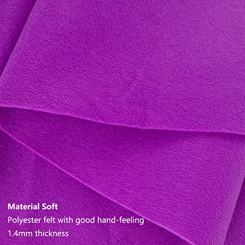 Jtnohx Color Felt Sheets for Crafts 1 Square Yard Felt Fabric Purple 1.4mm - color: Purple
