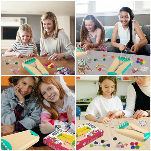 Maynacs Friendship Bracelet Making Kit for Girls 8-12, 28 Pre-Cut Threads - color: Cyan