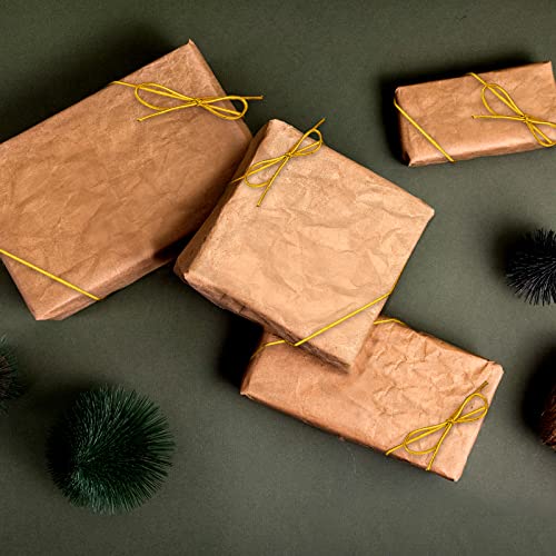 Berlune 120 Pcs Elastic Bows Pre Tied Stretch Loops Wrap, Gold - color: Gold
