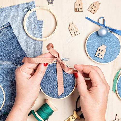 Caydo 6 Pieces 4 Inch Embroidery Hoop with Metal Screw - style: 4 INCH