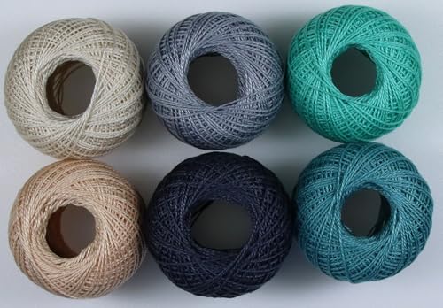 KCS Mercerized Pearl Cotton Thread Size 8 Crochet Needlework Embroidery Threads Ball (6, 16) - color: 16