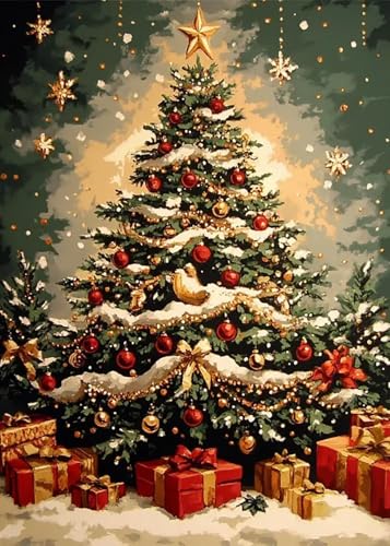 WUSARPLY Christmas Stamped Cross Stitch Kits for Beginners Adults 11CT - color: J183