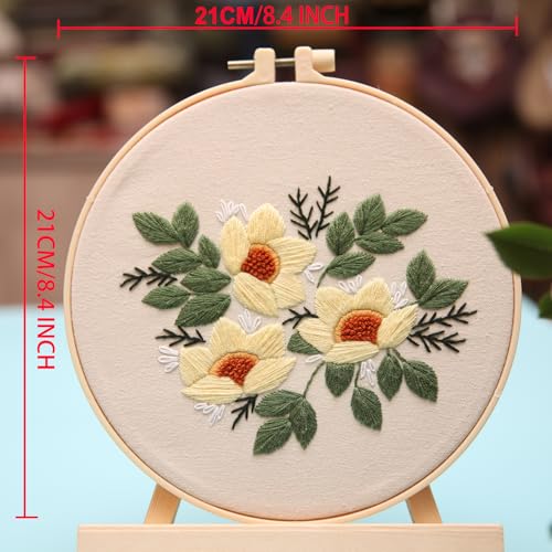 TINLOK Embroidery Kit for Beginner's,Cross Stitch Kits Christmas,Easy Embroidery - Adults DIY Handmade with Stamped Embroidery Pattern,Gifts for Mother's Day,Grandma - style: Modern
