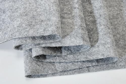 Soft Felt Fabric Sheets 1.6mm Thick Sewing Patwork Material Large Craft Felt Roll Fabric by The Yard (Hemp Grey, 18"X 36" Inches) - color: Hemp Grey, size: 18"X 36" Inches