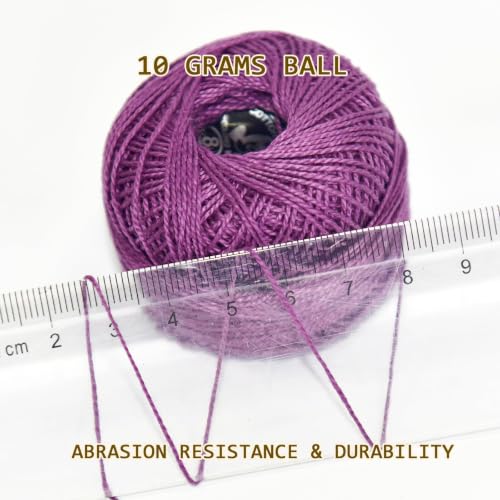 Double Mercerized Egyptian Long Staple Cotton Pearl Thread Ball 10 Grams Rainbow Color 12 Colors per Box for Crochet Hardanger Kniting Hand Sewing,Natural Earth TonePalette - color: Natural Earth Tone Palette