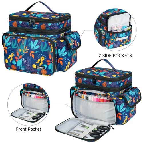 LEFOR·Z Small Sewing Supplies Organizer Bag(10.5 x 8 x 9inch),Sewing Box - color: Print Color