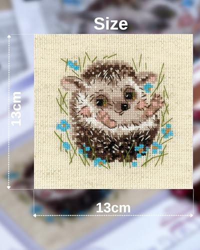 RIOLIS R1753 Little Hedgehog Counted Cross Stitch Kit 5.12 x 5.12 in - style: Modern
