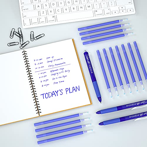 Vanstek 12 Blue Erasable Gel Pen Refills, Gel Ink Refills Compatible with Erasable Pens, Fine Point 0.7 mm, Perfect for Writing Planner & Crossword Puzzles - color: 12 Pack Blue Refills