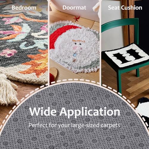 BESGEER 80×80 Inch Non-Slip Rug Backing Tufting Cloth - size: 6'8" x 6'8" (Rectangular)
