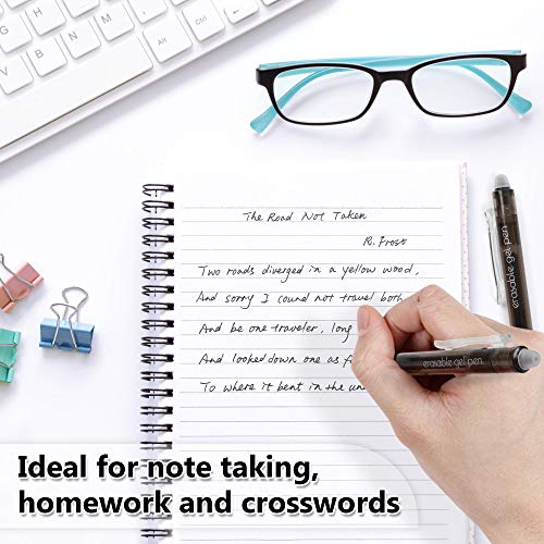 Vanstek 18 Black Retractable Erasable Gel Pens Clicker, Fine Point(0.7), Make Mistakes Disappear, Premium Comfort Grip, Black Ink for Planners, Note Taking and Crossword Puzzles - color: 18 Black