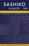 Sashiko Stencils, Traditional Collection: 9 Embroidery Designs 3" x 5", Accurate Stitches & Spacing Every Time (Fast2Mark)