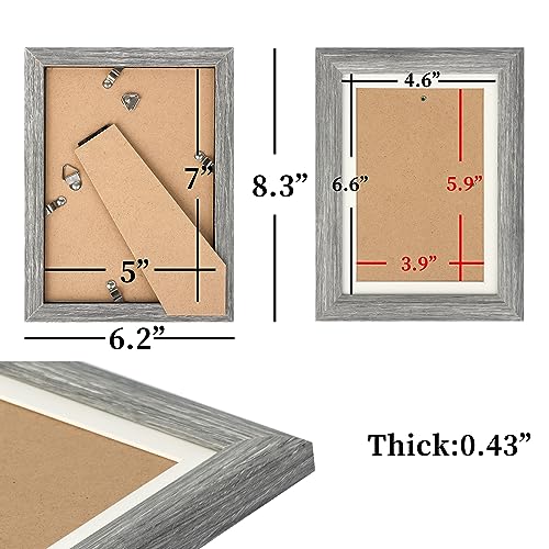 AEVETE Picture Frame 5x7 Gray Photo Frames Rustic for Wall and Desk - color: Rustic Gray, size: 5x7