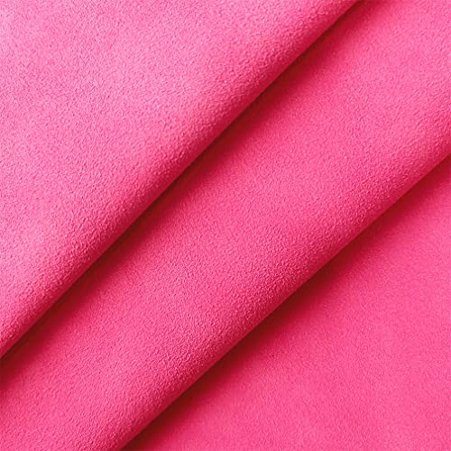 Pink Soft Faux Suede Fabric 30x135cm Synthetic Faux Leather Frosted Leatherette for Hair Bows Earrings Jewelry Making - color: Pink