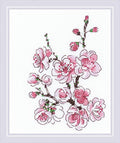 RIOLIS 1818 Branch of Sakura Counted Cross Stitch Kit 5 x 6.25 in - style: The Branch of Sakura 1818
