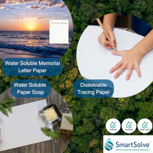 2 pt. Water-Soluble Bio-Based Paper | Dissolves Quickly in Water | Biodegradable | Eco-Friendly | Tracing, Sewing Patterns, Crafts | Letter Size 8.5” x 11” | Pack of 500 White Sheets - style: Pack of 500