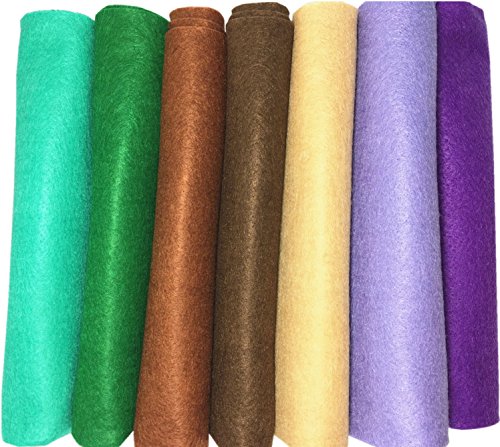 Misscrafts 7pcs 18" X 18" 1.4mm Thick Soft Felt Nonwoven Fabric Sheet Pack DIY Craft Patchwork Sewing Squares Assorted Colors(Autumn) - color: Autumn