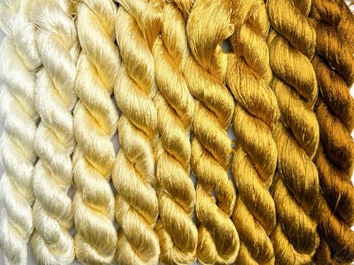 100% Mulberry Silk Embroidery Thread 9 Colors 110m Each (36) - color: 36