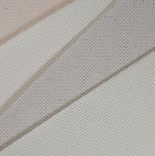 KCS 4 pc of 12" x 18"(30cmx45cm) 14CT Counted Cotton Aida Cloth Cross Stitch Fabric (Cream+Oatmeal) - color: Cream+oatmeal