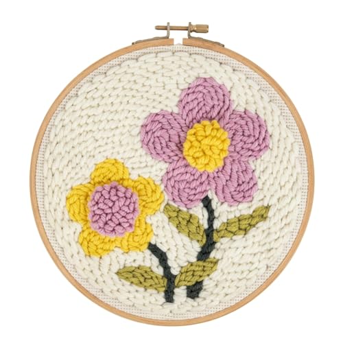 Meoe&heome Punch Needle Kit for Beginners, DIY Embroidery Set with 20+ Patterns(Dual-Tone Flower) - color: Dual-Tone Flower
