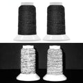 Reflective Embroidery Machine Thread for Sewing, 2 Pack Reflect High-Visibility Polyester Sewing Thread Supplies 200M(218Yds) Each Spool Perfect for Hand Embroidery DIY Crafts (Black) - color: Black
