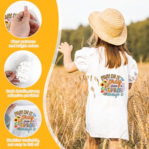 12 Sheets Christian Bible Verses Iron on Transfers for T-Shirts - style: Bible Verses